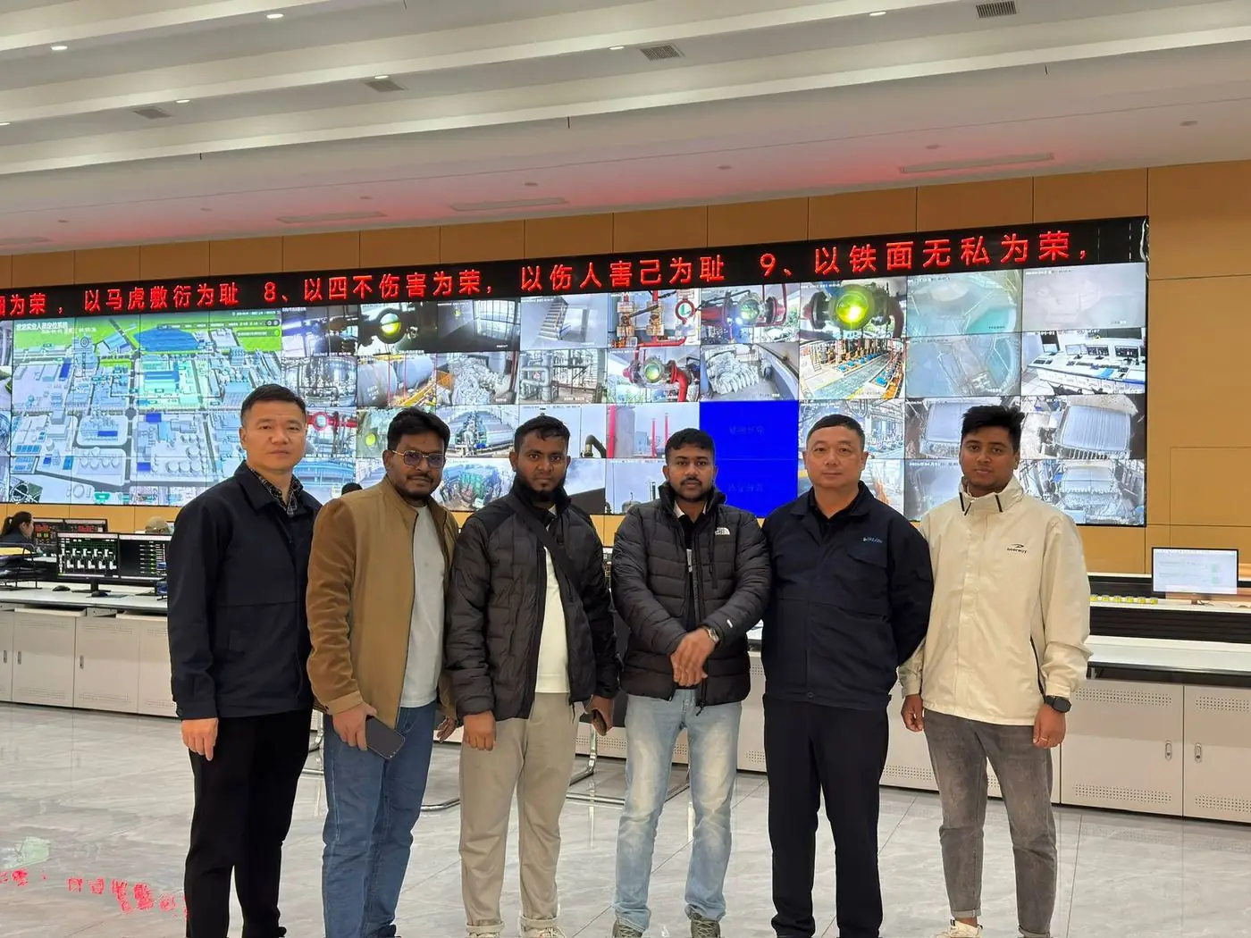R.S. Agro team visiting a manufacturer's production control room in China