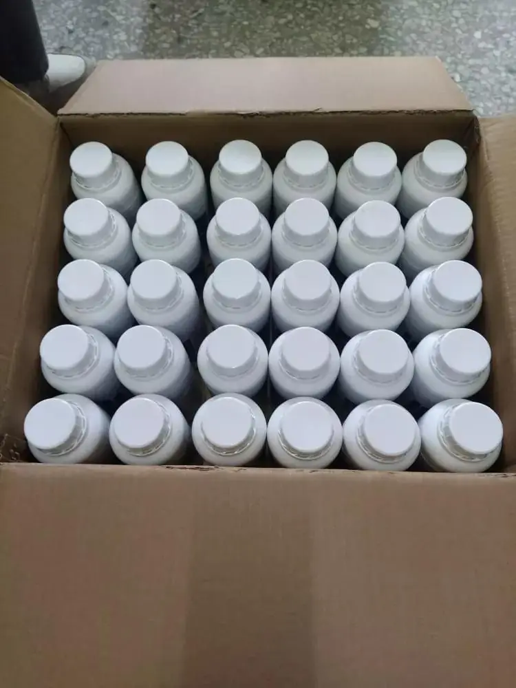 White bottles packed in a shipping carton